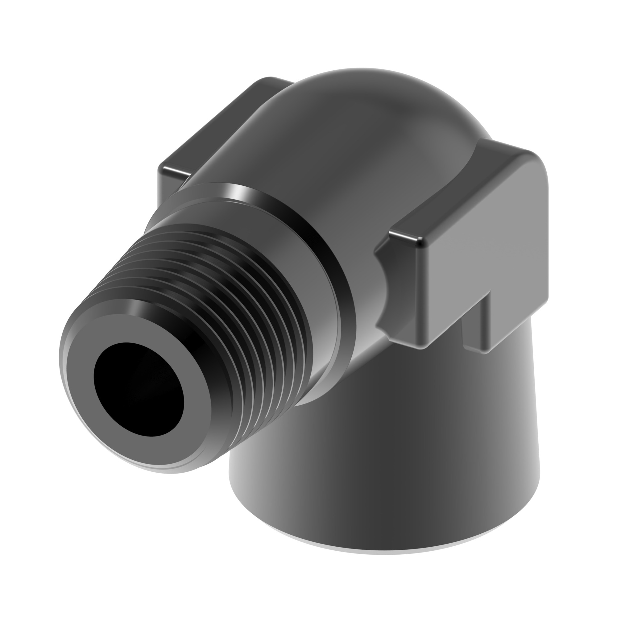 Perf alum adapt 90 deg Street elb black