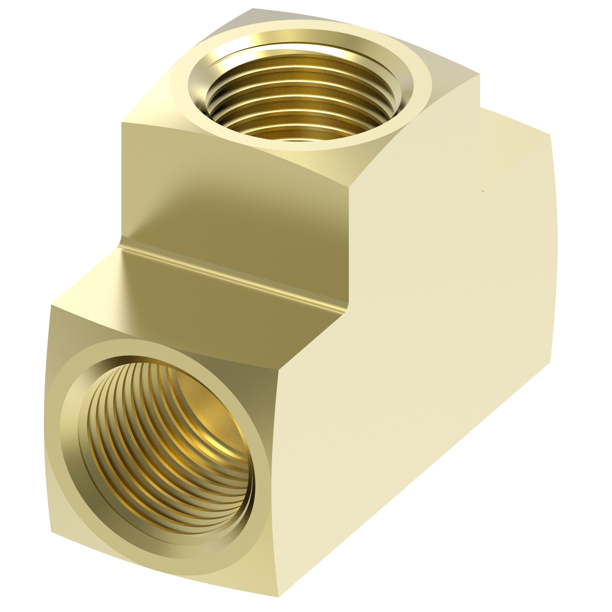 BRASS INVERTED-UNION TEE,702,06,06,06