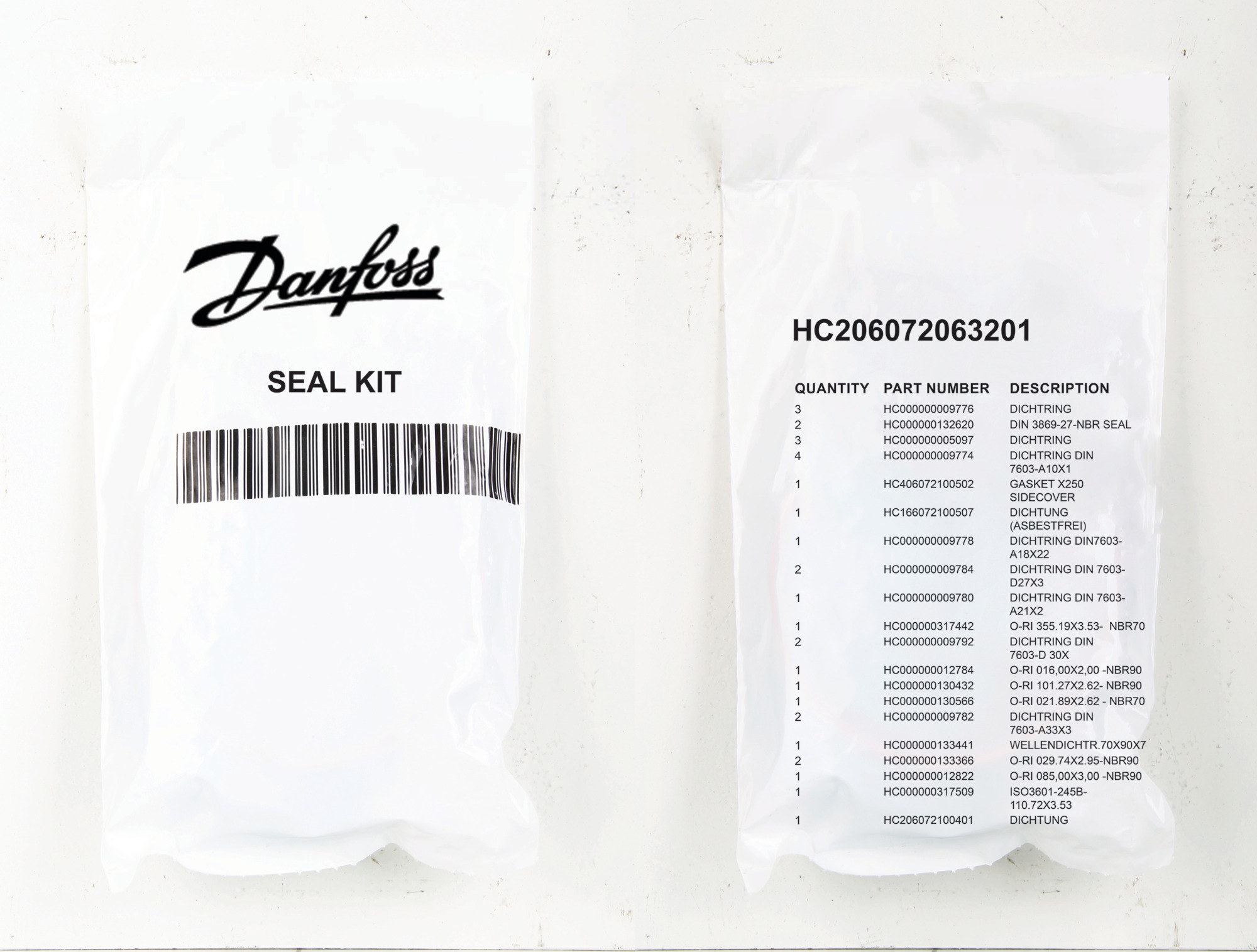 SVC KIT-SEALS, P/M/TVX-250 NBR+PTFE
